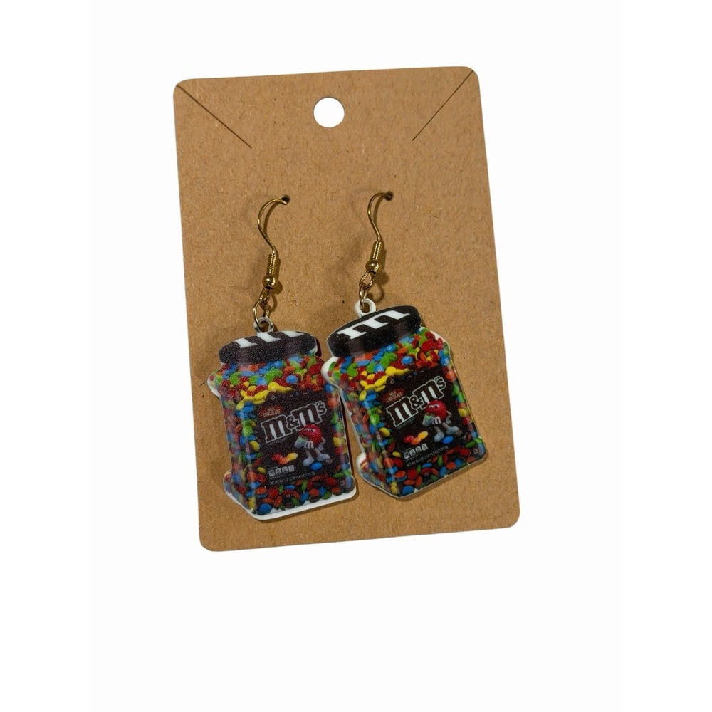 New Novelty‎ Fashion Earrings jar of candy m chocolate
